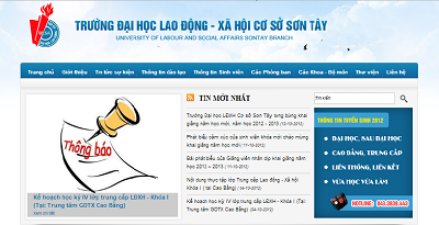 Trường Đại học Lao động - Xã hội Cơ sở Sơn Tây khai trương website mới